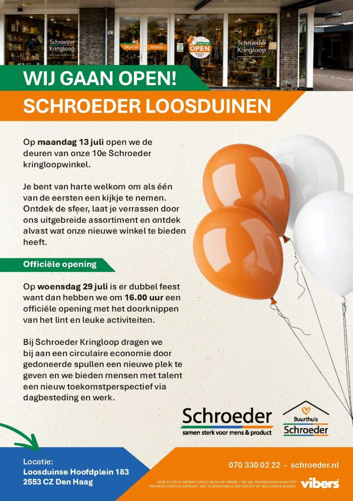 Flyer Schroeder PreOpening LoosduinseHoofdplein A5 V2